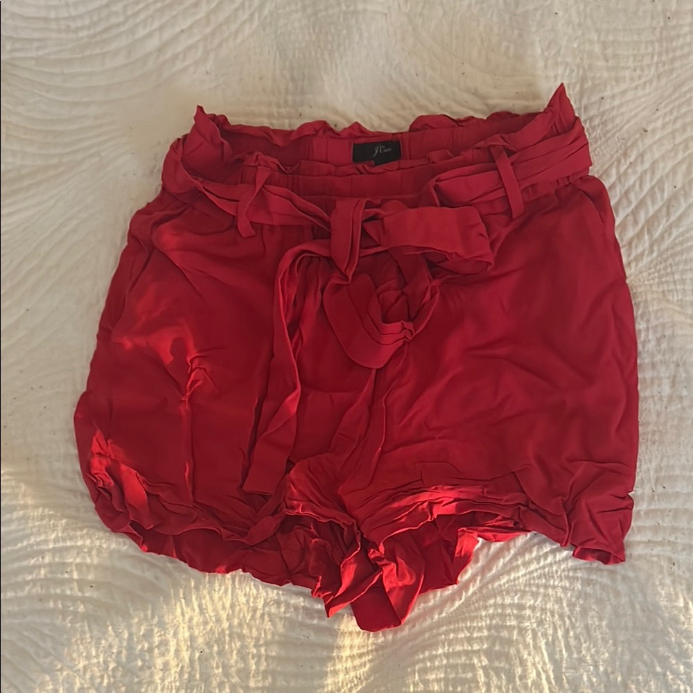 J. Crew Red High Waist Shorts with Elastic Waistband